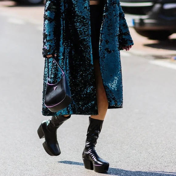 PRADA Platform Stretch Leather Boots - Picture 5 of 8